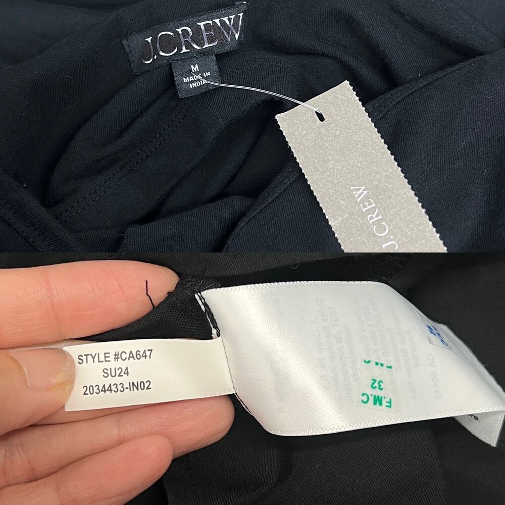 J. Crew Factory Black Midi Sundress with Square Neck - Picture 10 of 10